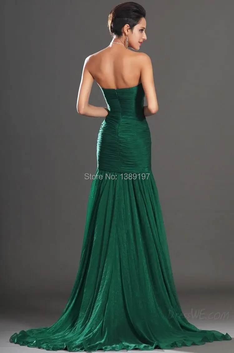 Attractive Strapless Trumpet/Mermaid Split Front Zipper Up Court Train Evening Dress|trumpet instrument|trumpet mermaid wedding dressestrumpet pocket