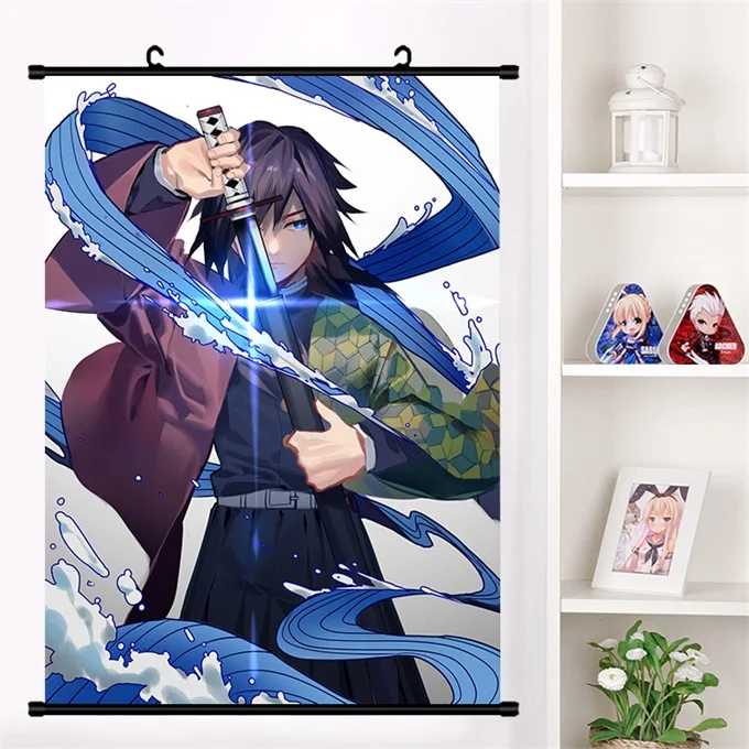 F Аниме демон убийца: Kimetsu no Yaiba Kamado Tanjirou Kamado Nezuko настенный свиток плакат Настенные подвесные плакаты домашний декор - Цвет: F