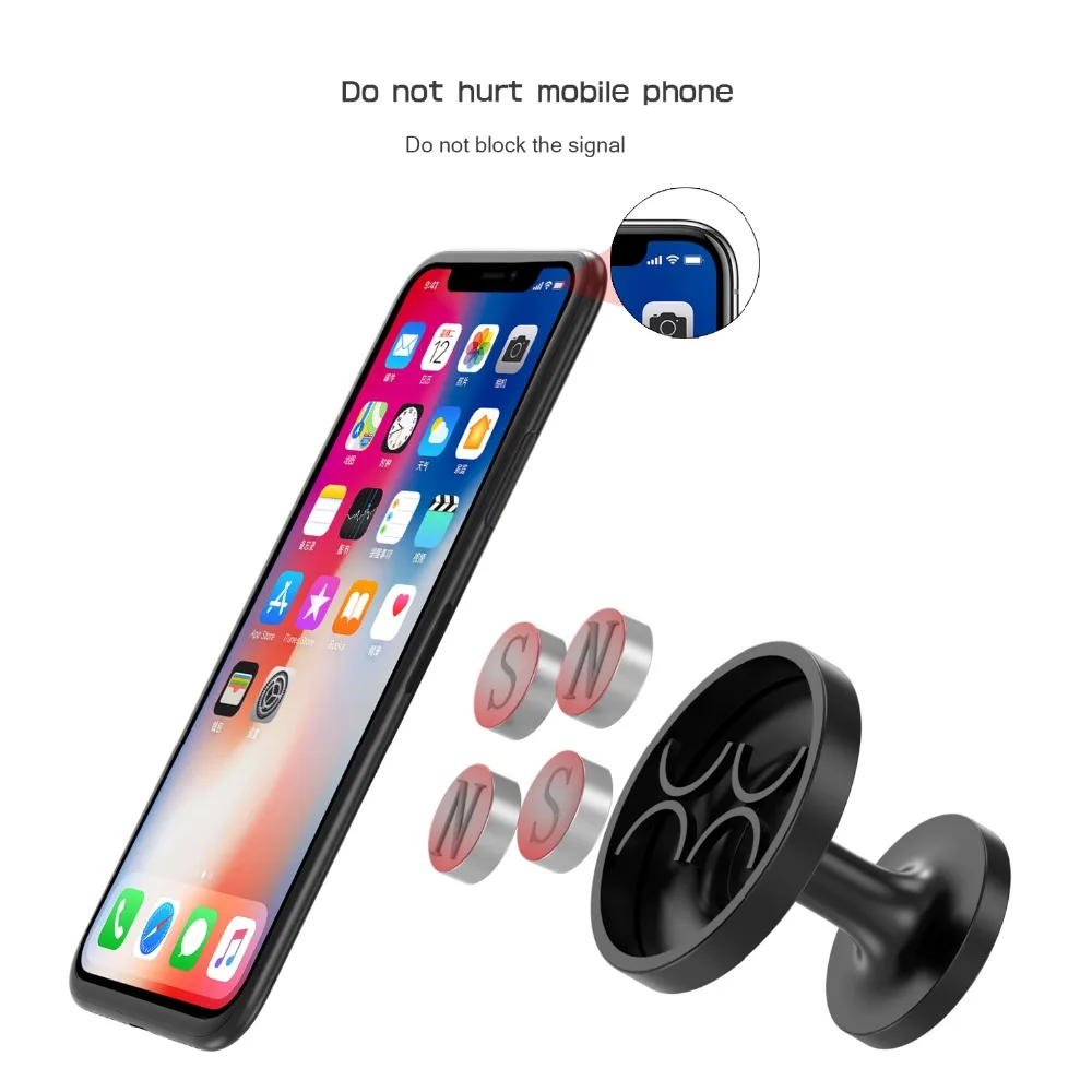 Универсальный автомобильный держатель Магнитный для IPhone X 8 плюс 360 градусов GPS