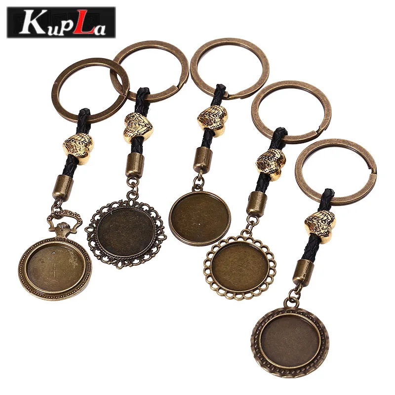 20 мм брелок Круглый Кабошон Установка DIY Брелки винтажный латунный для ключей