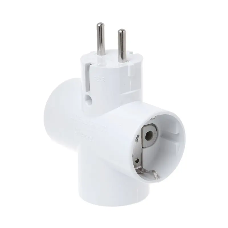 Переходник с розеткой европейского стандарта 3 розетками керамический дорожный