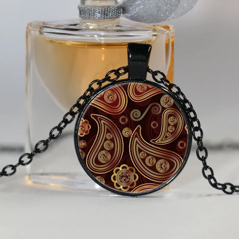 Серебряный цвет зеленая оранжевая розовая мандала ожерелье индийский Ом хна