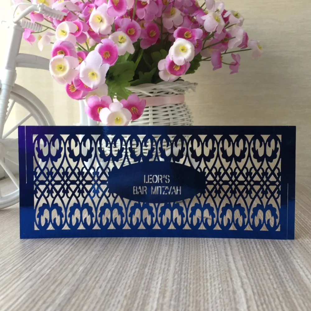 100 шт. Металлические Синие кольца для салфеток с лазерной резкой | Дом и сад