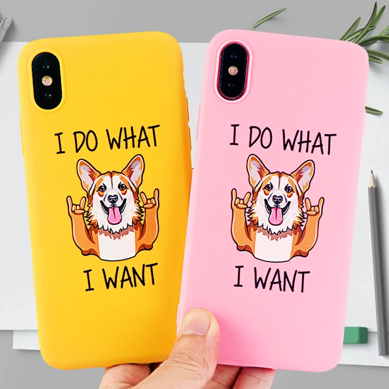 Модные чехлы для мобильных телефонов iPhone X XS MAX XR 6s 7 8 Plus милый корги мягкие