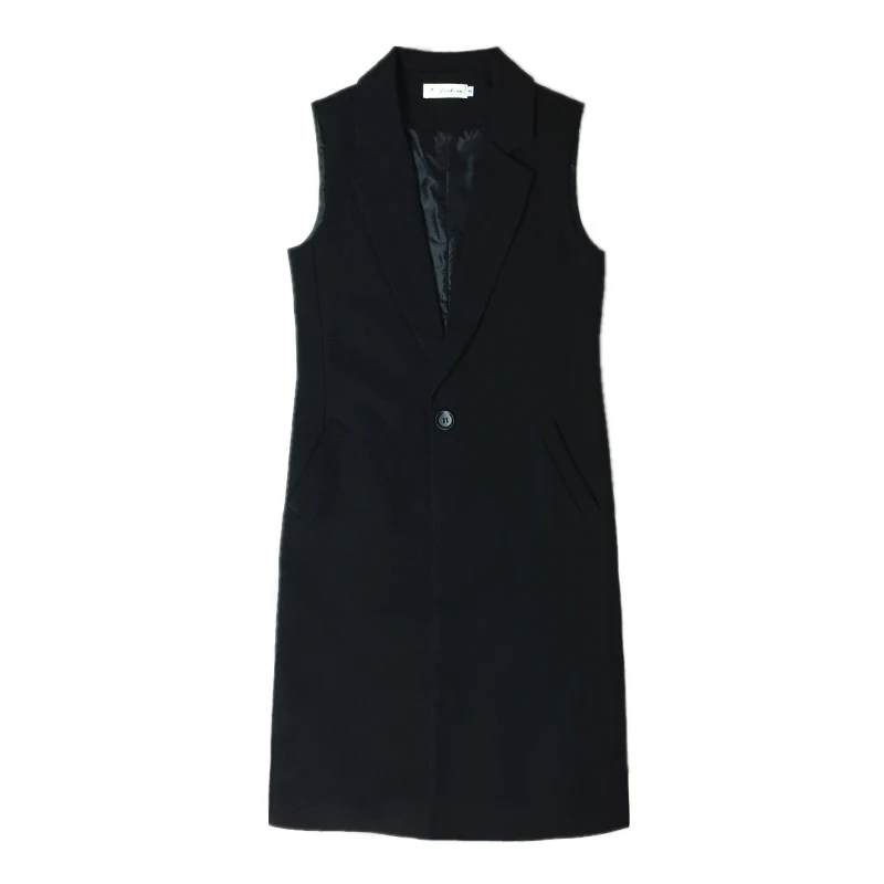 Новинка весна осень 2020 корейский черный длинный комплект жилет Женская