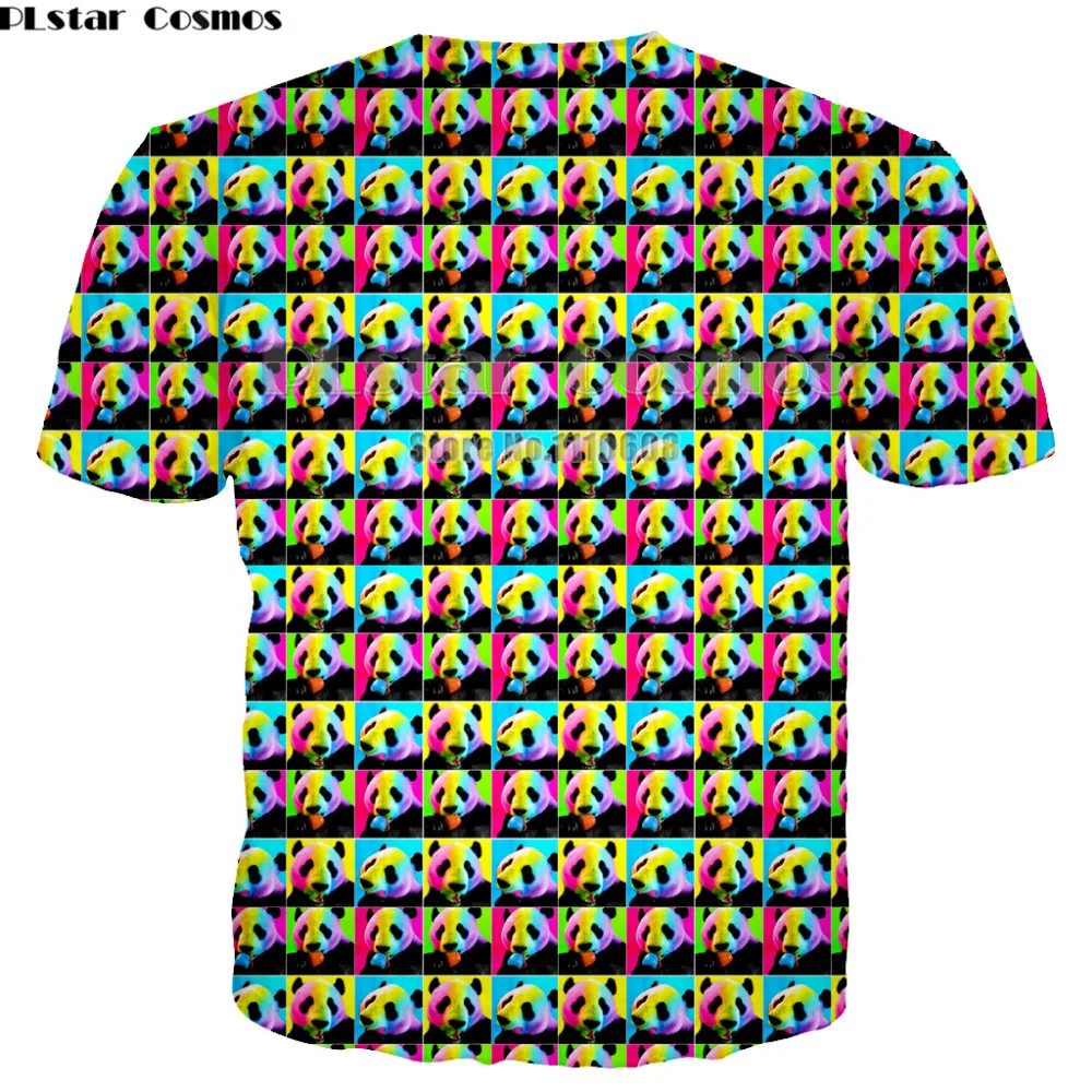 

Newest Brand 3D Cute Panda Print colorful Shirt Print Lovers T-shirt Short Sleeve Round Neck men women Tops large size XS-7XL