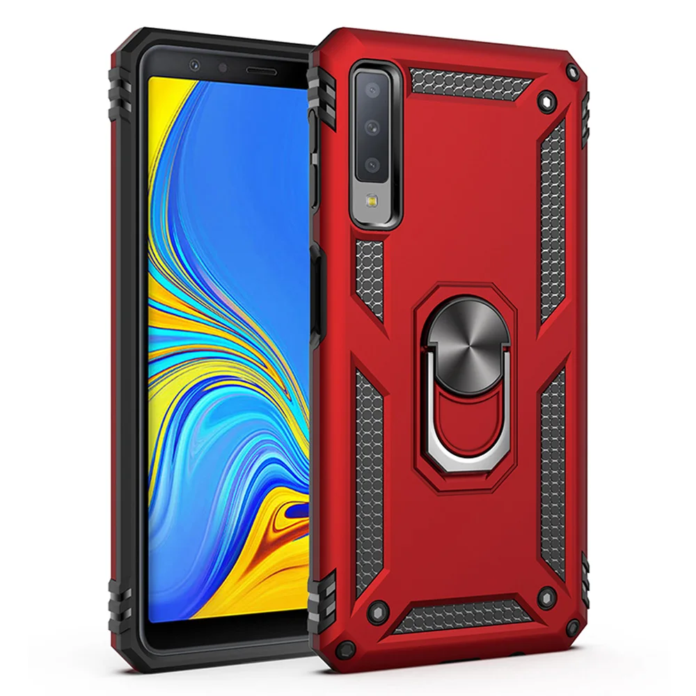 Чехол для Samsung Galaxy A6 A7 A9 2018 A600 A750 A920 A920F двухслойный армированный чехол с магнитным