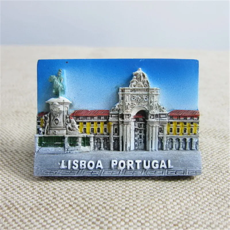 

Portugal Tourism Souvenirs Lisboa Praca do Comercio Magnetic Refrigerator Stickers