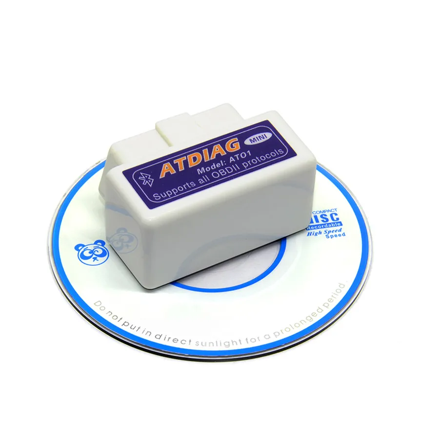 Белый Мини V2.1 ELM327 OBD2 считыватель кода сканирующий инструмент Bluetooth интерфейс Автомобильный сканер - Цвет: Белый