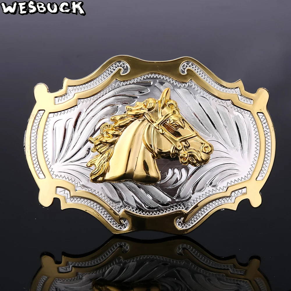 

WesBuck брендовая одежда мужская пряжка для ремня металлическая ковбойская дизайнерская голова лошади логотип DIY одежда модная пряжка для рем...