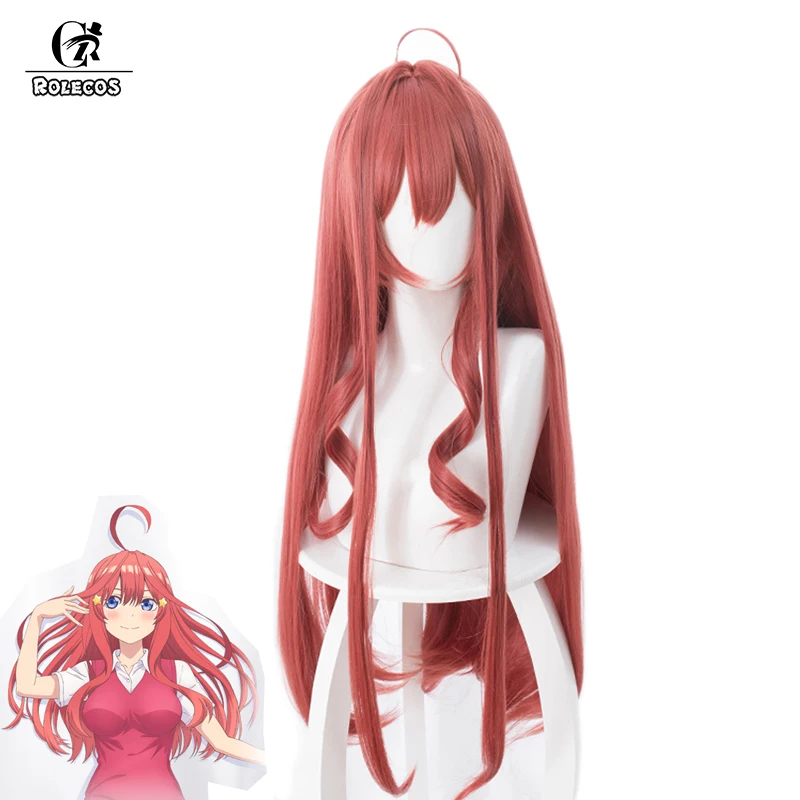 ROLECOS аниме Gotoubun No Hanayome Косплей волосы Itsuki Nakano 80 см длинные красные термостойкие