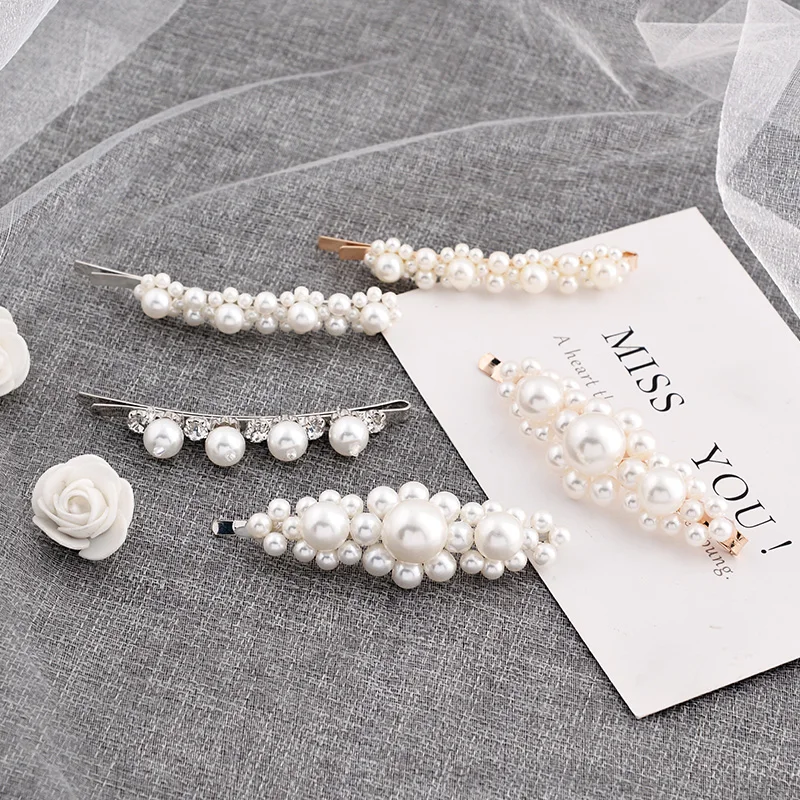 EASYA Simulated Pearl Series Hairpin Hair Accessories Elegant Crystal Wedding Headwear Clips For Bridal Girls |
