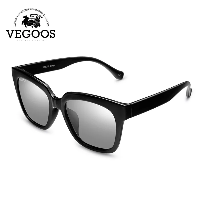 VEGOOS Sunglasses Men Polarized Women Square Sun Glasses UV400 Protection Driving Sport Glasses Gafas de Sol Hombre#6109 - Цвет линз: Silver