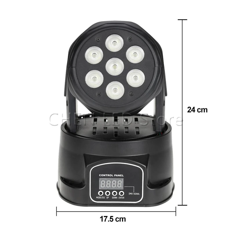 Профессиональный RGBW Смешивание цветов DMX 512 мини движущаяся голова светильник 7