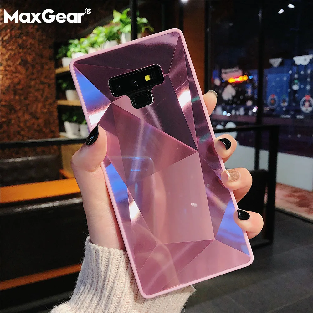 Зеркальный силиконовый чехол с 3D алмазным блеском для Samsung Galaxy S7 Edge S8 S9 S10 Plus S10E