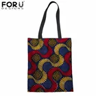 FORUDESIGNS женская сумка для покупок с Африканским принтом, Льняная сумка-тоут, Повседневная сумка через плечо для девочек-подростков, женская модная тканевая сумка 2018