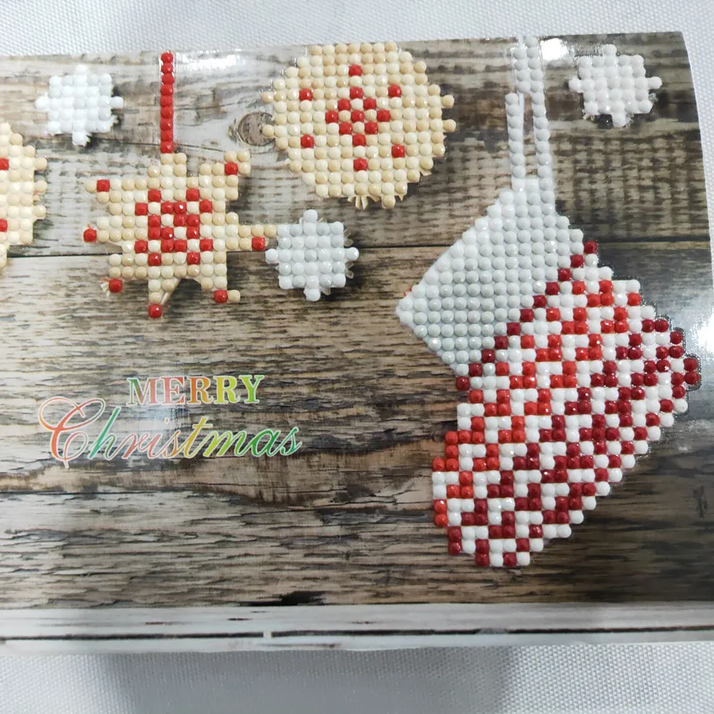 4Pcs Diamond Embroidery card Christmas day Greeting Cards With Envelope Laser Cut Post Card for family and friend celebrate | Дом и сад
