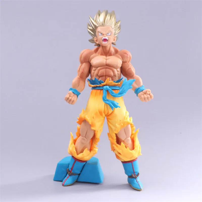 Dragon Ball Z Goku золотой блондин Супер SaiYan вспышка шоколадная кисть крови ПВХ фигура DBZ Коллекция Модель 20 см