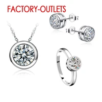 925 sterling silver bridal jewelry sets fashion jewelry cz cubic zirconia bezel setting women girls engagement anniversary