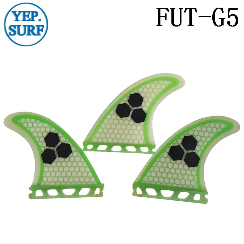 Quilhas Future Fin G5 светильник Зеленый Honeycomb стекловолокно плавники серфинга M Размер 3