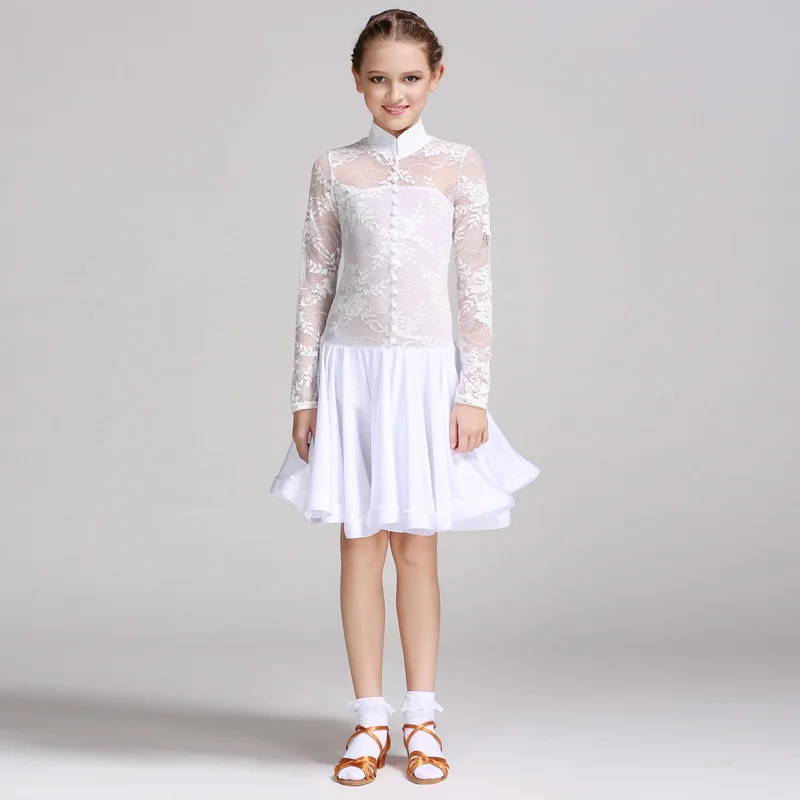 

Latin Dance Dress Girls Lace Professional Latin Practice Clothes Kids Latin Dance Competition Dress Samba/Salsa Dress DQL545