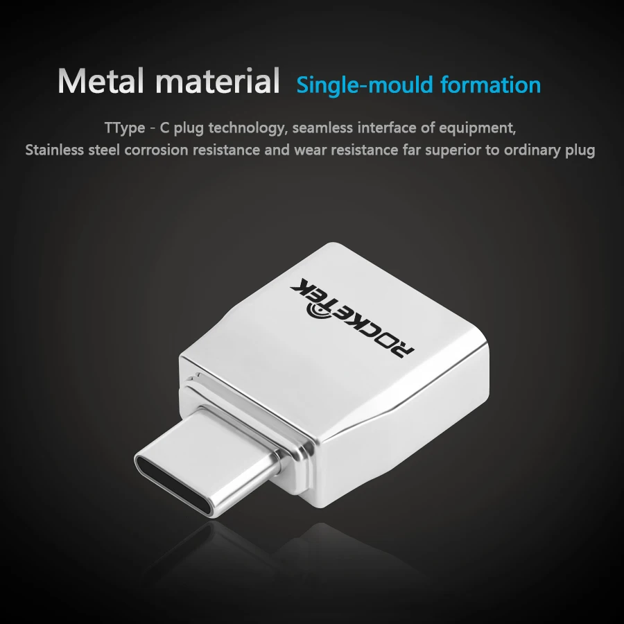 Rocketek Высокое качество USB 2,0 для type c OTG адаптер алюминиевый телефон тип-c аксессуары разъем для Xiaomi Oneplus LG Nexus 5X6 P