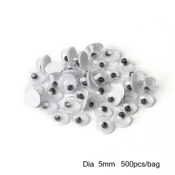 5mm 500Pcs Милые! 4-24 мм и 8x10 мм самоклеющиеся игрушки глаза всего смешанный гуглый глаз плюшевый медведь пластиковая кукла глаз скрапбук для куклы игрушки аксессуары - Цвет: 5mm 500Pcs