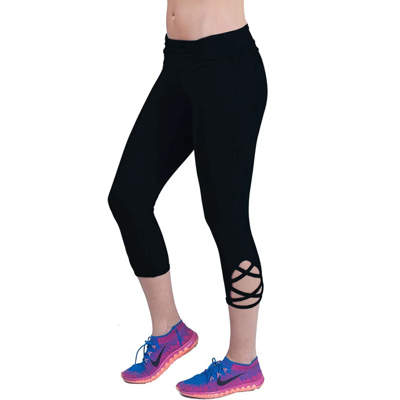 Капризы Модные женские растянутые Легинсы сплошной цвет до середины икры