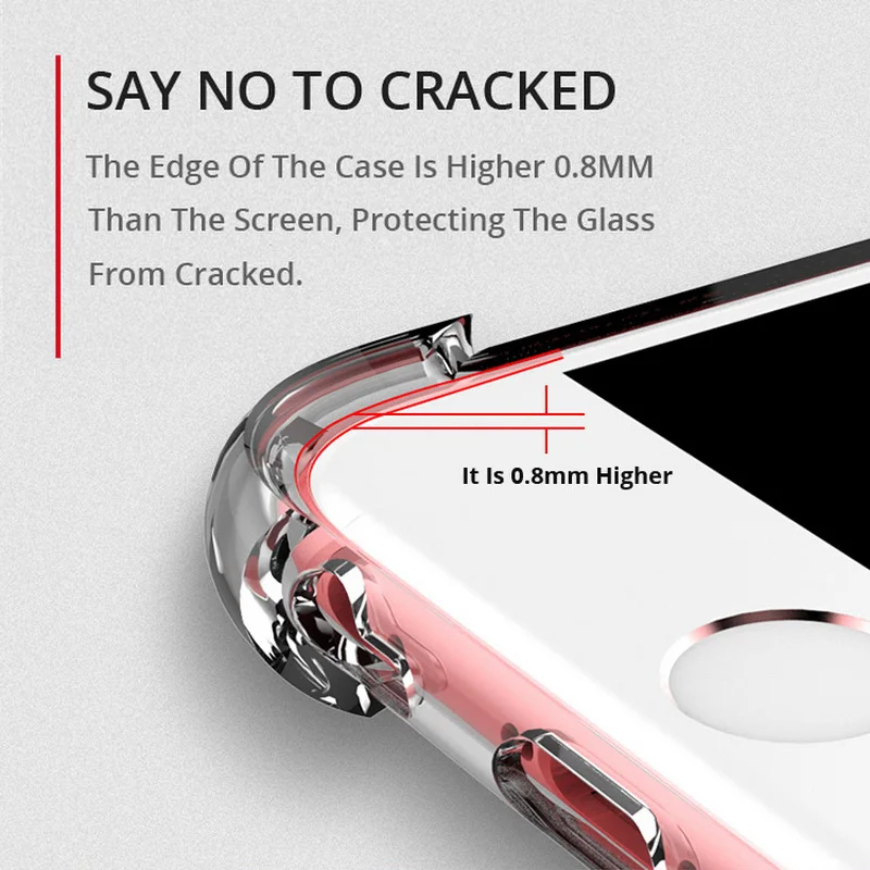 Для iPhone 7 Plus чехол прозрачный 4 Конора подушка безопасности противоударный для