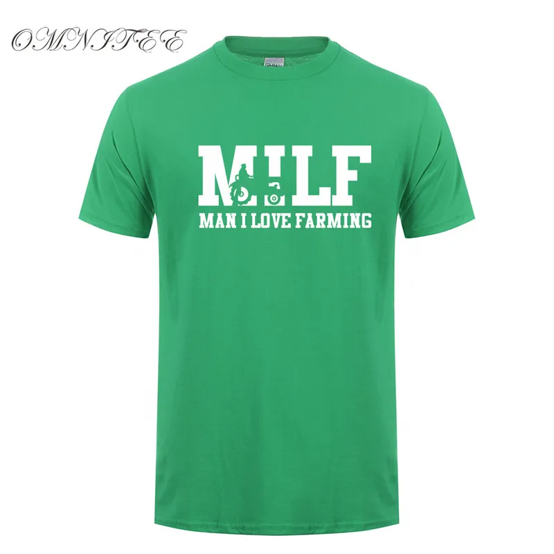 as picture Omnitee MILF Man I Love Farming Футболка мужская повседневная хлопковая футболка с коротким рукавом забавная Мужская футболка фермер OT-975 - Цвет: as picture