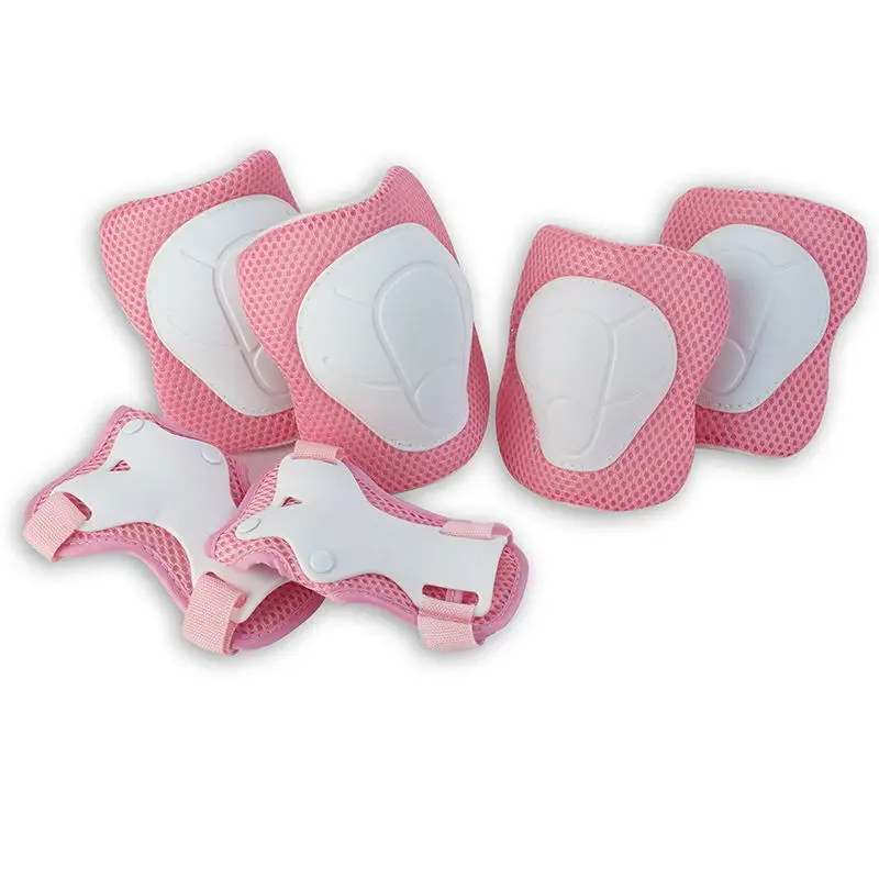 Pink Skybull 6 шт. детский уличный спортивный защитный механизм накладки на колени локти накладки для запястья защита для роликовых коньков - Цвет: Pink