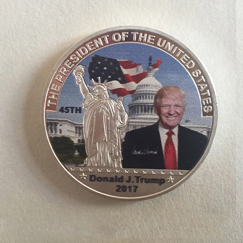 Новинка президент Дональд Трамп памятная с золотым покрытием Золотая и