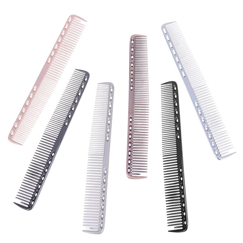 1pc Hairdressing &amp Barbers Salon Combs Fashion Men Women Aluminum Metal Cutting Comb Hair Anti-static 7colors | Красота и здоровье