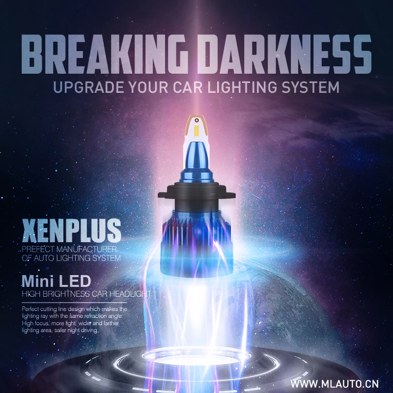 Xenplus светодиодные фары H1 H4 H11 H7 H3 H27 880 9005 9006 супер мини лампы H13 9004 9007 6000LM 6000K 12V Новый