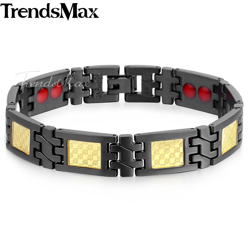 Мужской браслет из нержавеющей стали с магнитной застежкой 21 см | Украшения и