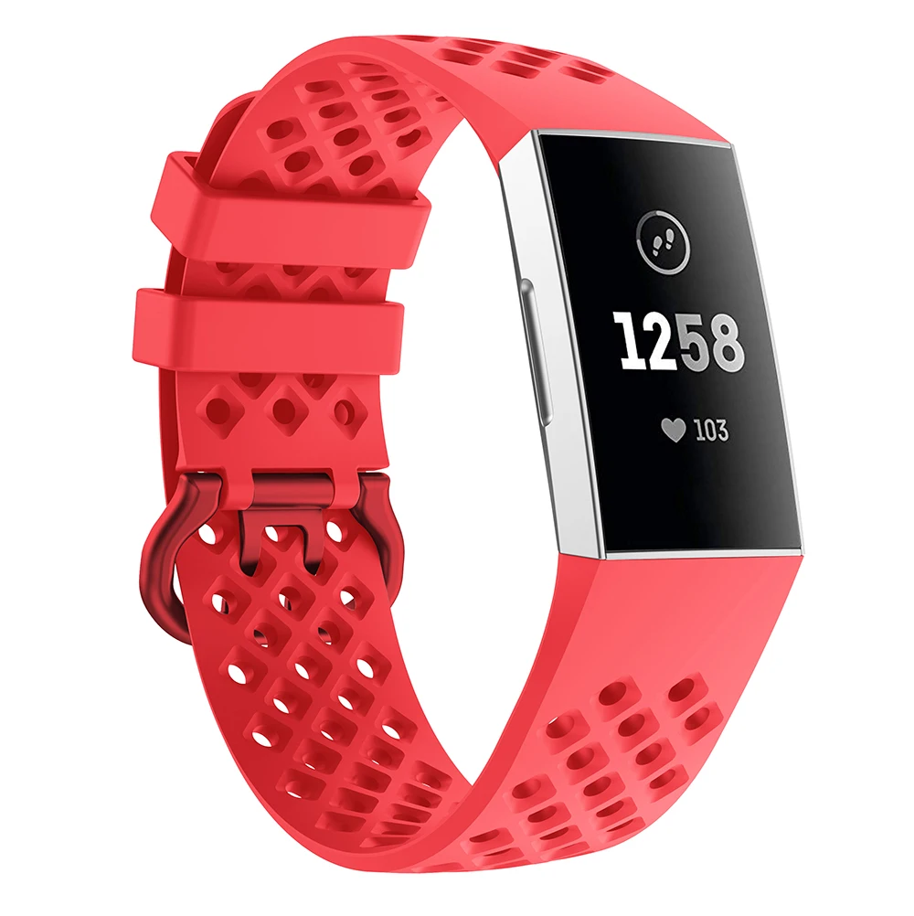 Часы для Fitbit Charge 3 маленькие большие силиконовый ремешок с отверстиями воздуха