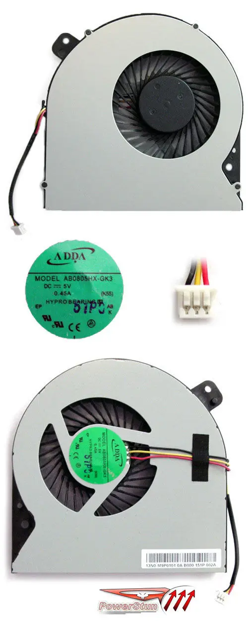 Процессор охлаждающий вентилятор Cooler для ASUS K55DR K55A K55D K55DE X550DP K55X K55N K55V K55VD X55 X55A X55U X55C A55D AB0805HX-GK3