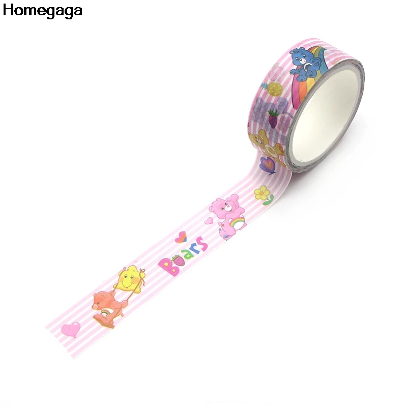 Homegaga Care Bears Мультфильм Дети Забавный васи diy Скрапбукинг клейкая бумага Маскировочная лента печатные узоры наклейки D1973