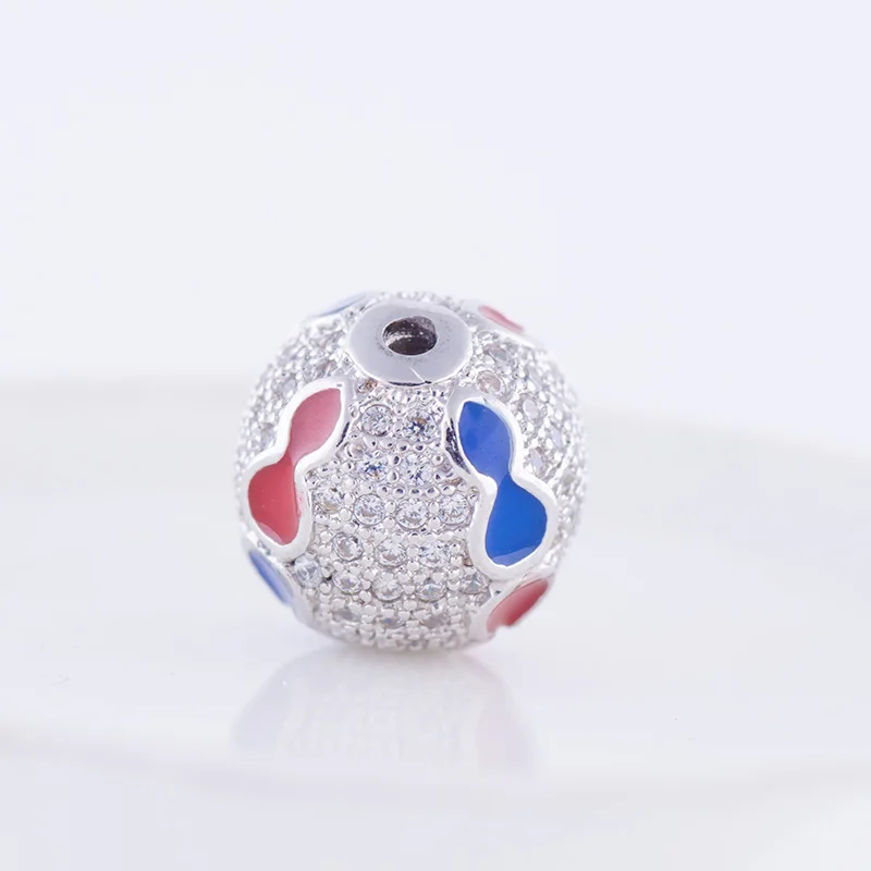 Supplies For Jewelry Wholesale Inlaid Zircon Round Copper Enamel Spacer Loose Beads Necklace Bracelet Charms Making | Украшения и