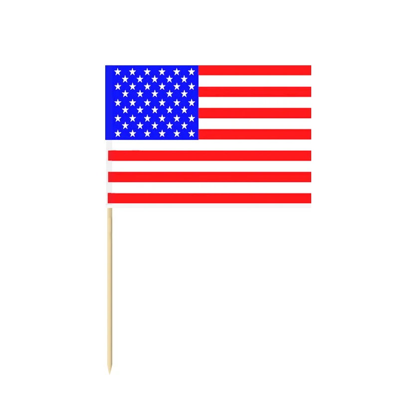 United States 50pcs 50 шт. национальные флаги выбирает разные страны искусство зубочистки палочки для вечеринок Кекс/Торт/пирог/фрукты/мороженое Топпер украшения - Цвет: United States 50pcs
