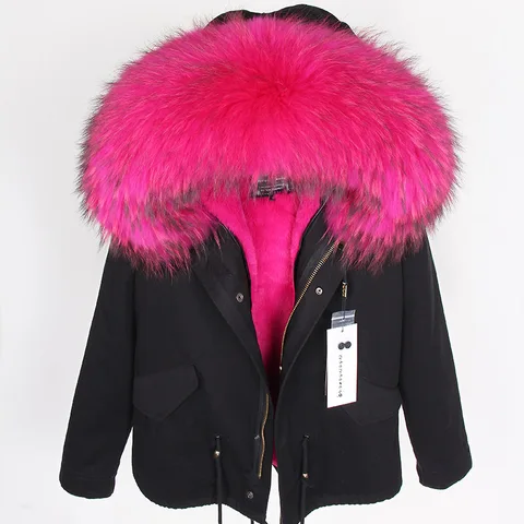 Новинка 2023, Женская куртка MAOMAOKONG с воротником из натурального меха енота на осень и зиму, женское хлопковое утепленное пальто, женская куртка