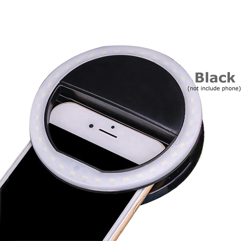 Black Универсальное зеркало для макияжа для телефона Autodyne beauty Tool с 36 мягкими светодиодный Ами, совместимыми с большинством цифровых устройств - Цвет: Black