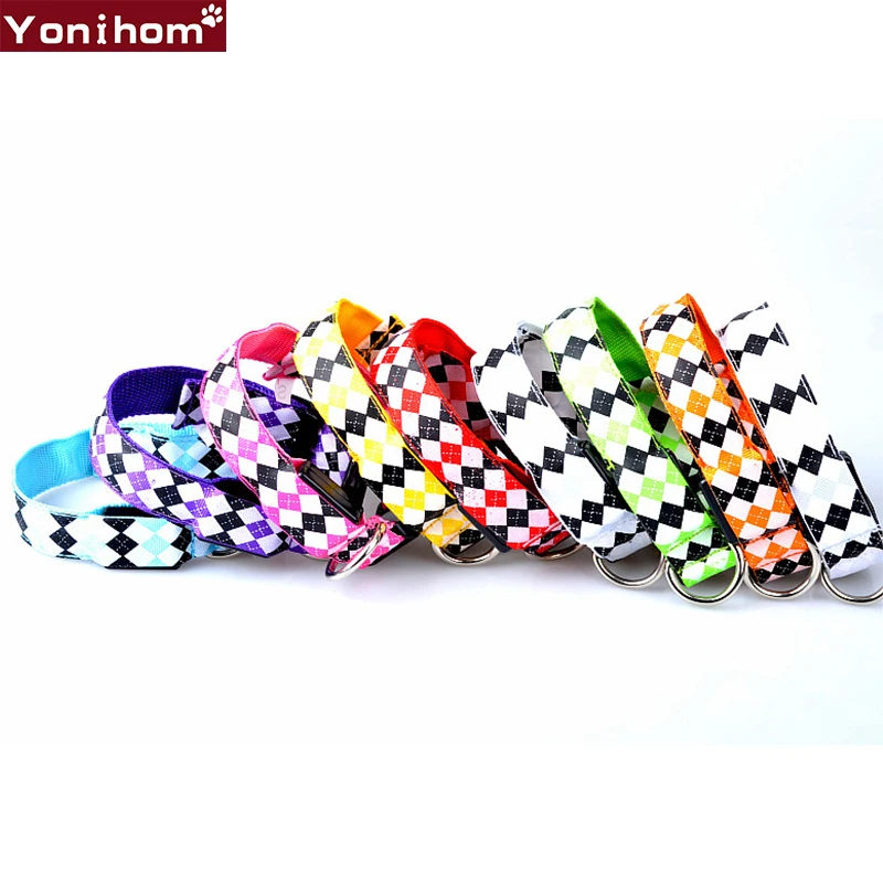 Нейлоновый ошейник для собак светодиодный мигающий светящийся воротник Перро