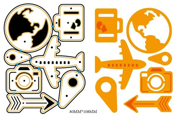 80*108 мм Самолет земля Скрапбукинг DIY углеродный Острый Металлический Стальной