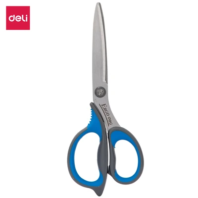 Deli ножницы soft touch E77759 6 3/" ножницы для дома и офиса сильные ручные ножницы для рукоделия бумажная коробка для резки канцелярских принадлежностей - Цвет: E77759-BLUE
