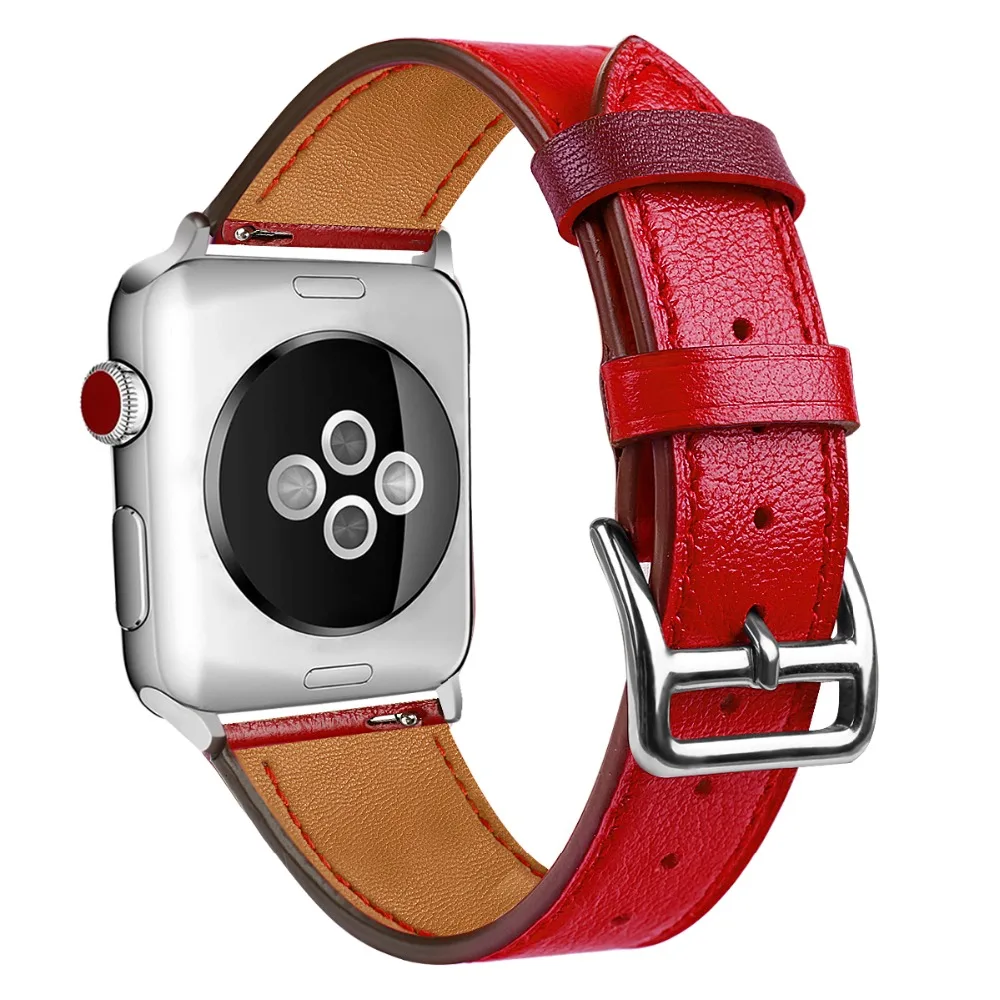 Ремешок из натуральной кожи для apple watch 4 44 мм 40 мм iWatch ремешок 42 мм 38 мм кожаный ремешок для apple watch 3 2 1