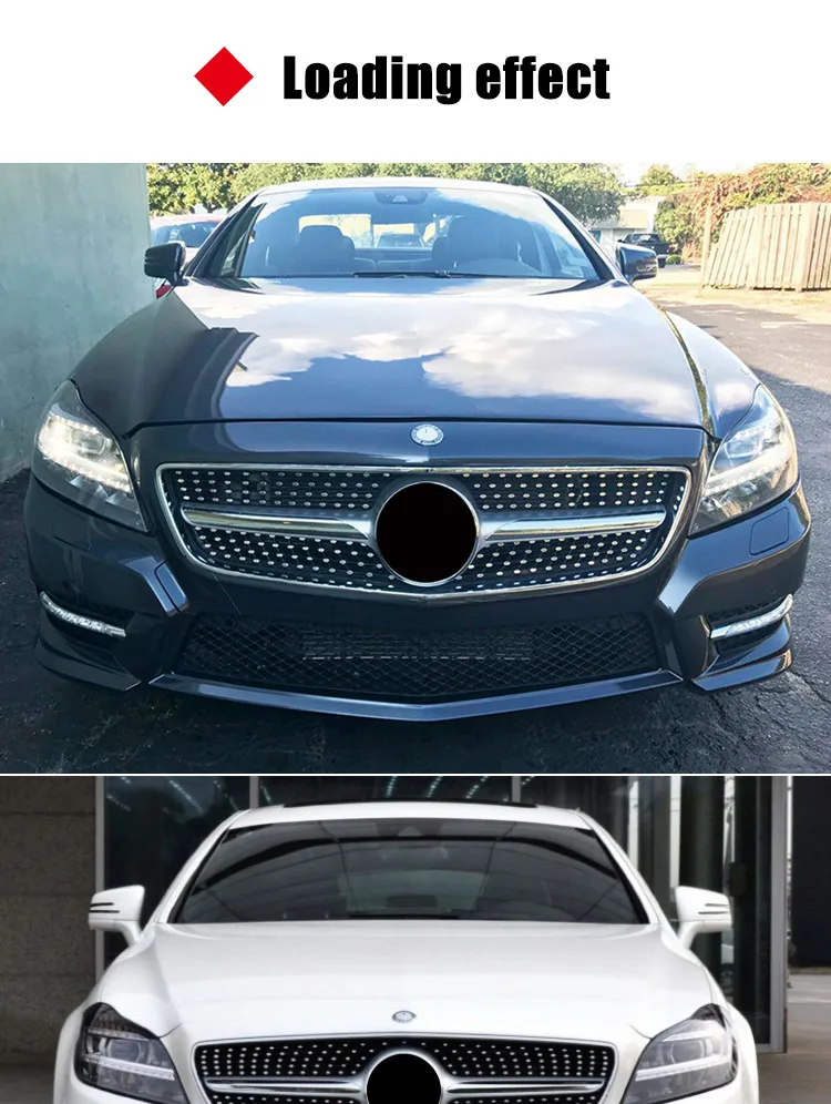 Для W218 Алмазная передняя решетка ABS решетка для Mercedes Benz CLS Class 2012- запасная передняя решетка
