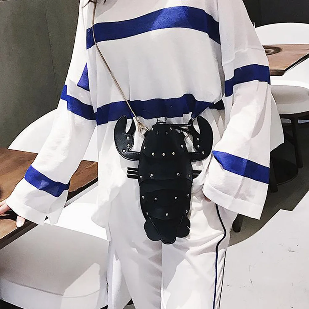Модные женские туфли Творческий Омар Crossbody сумка смешно кошелек Tote цепи милые