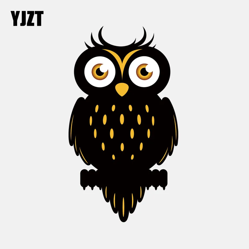 

YJZT 8.7CM*15.7CM Black Halloween Owl PVC Window Decoration Car Sticker 11-01322