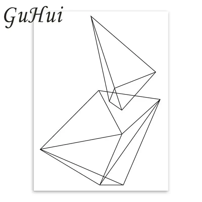 Черно-белые современные минимализм Геометрическая Пирамида в форме линии